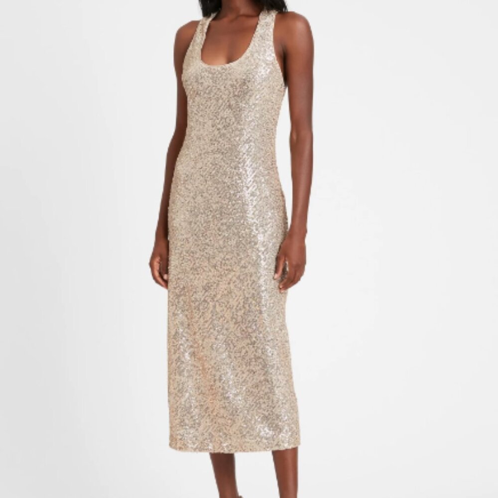 Banana Republic Sequin Bias-Cut Slip Dress size small